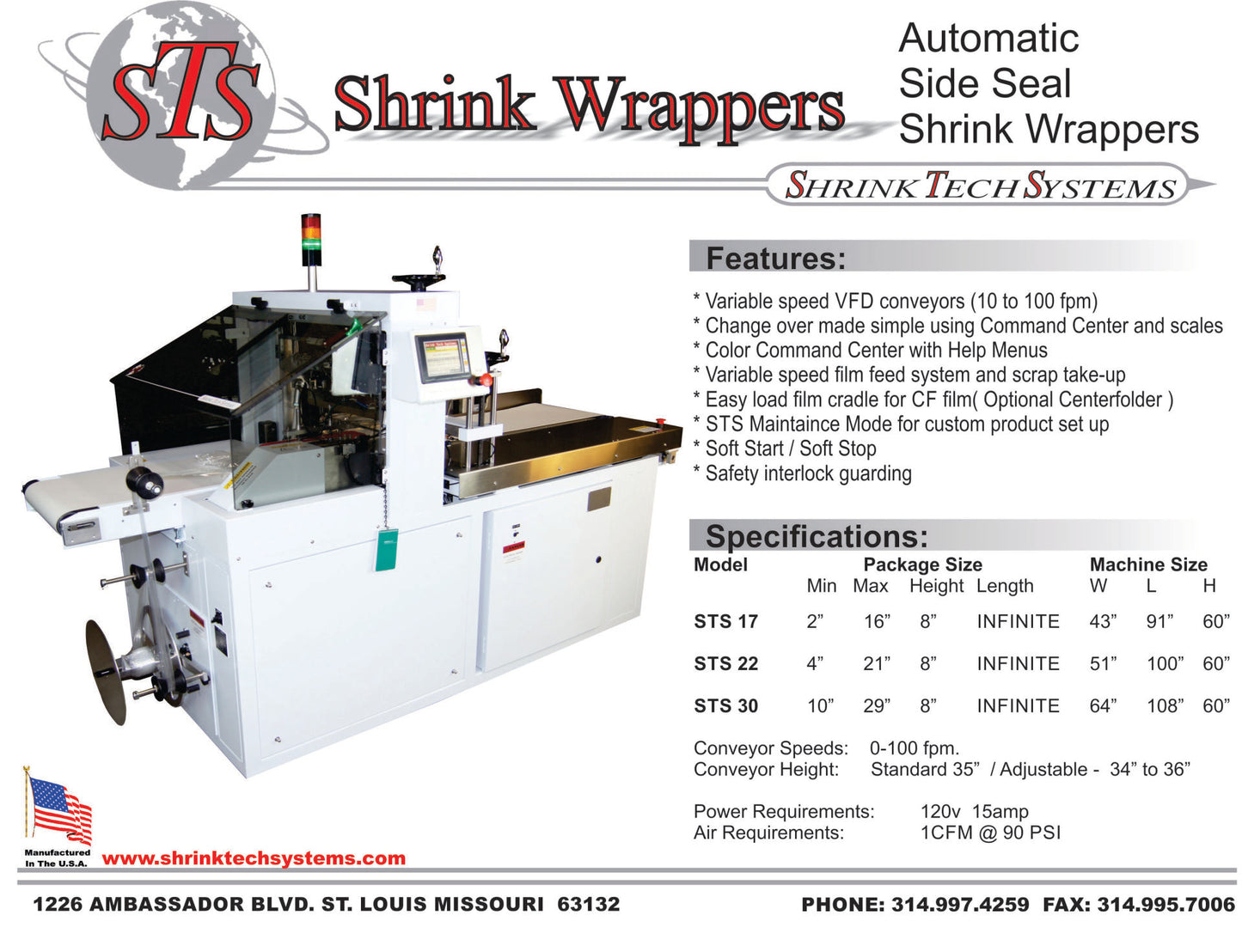STS-17 Shrink Tech Systems 17" CS Shrink Wrapper